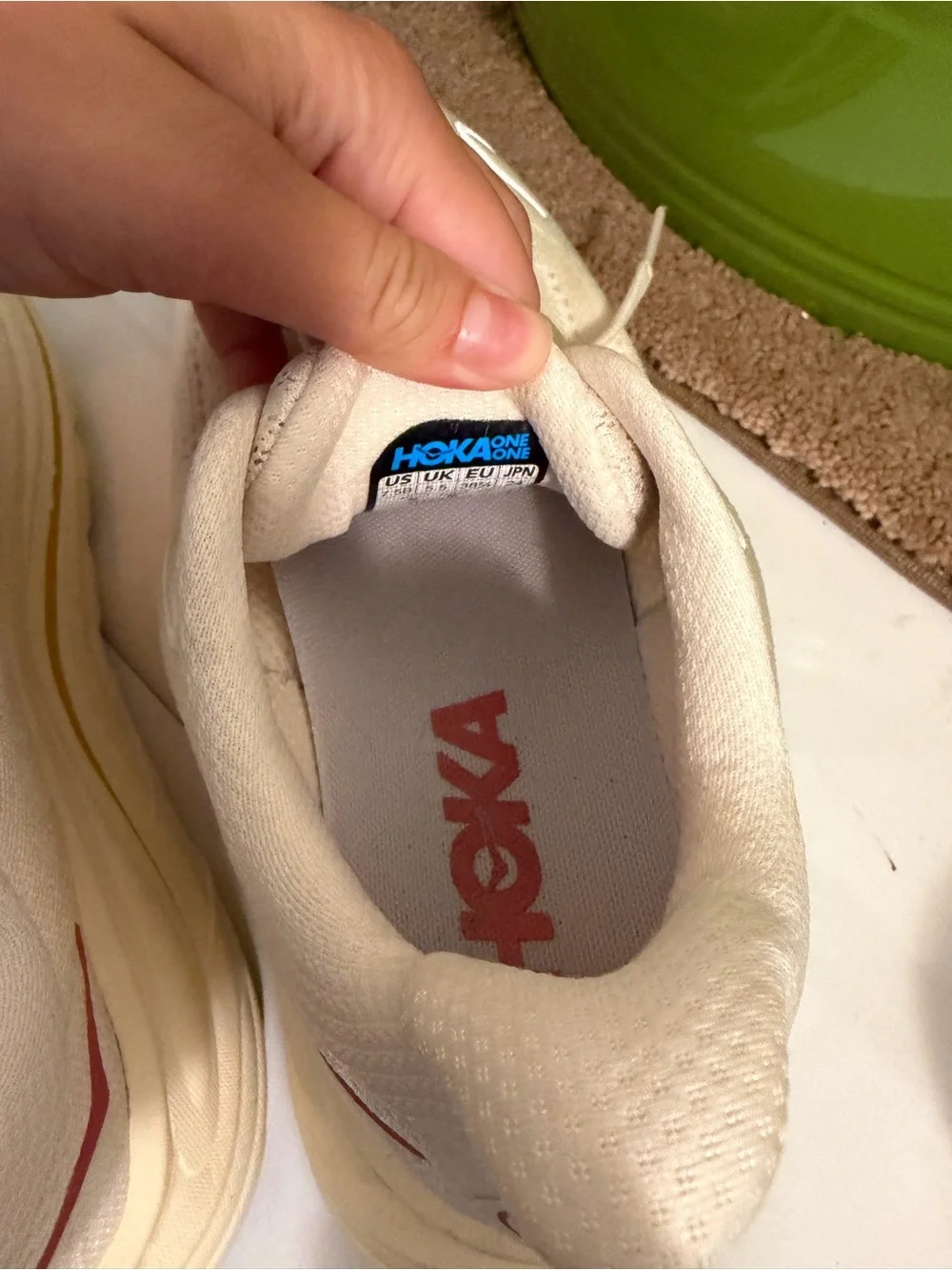 Hoka Women's Cream Running Shoes. Clifton 10.